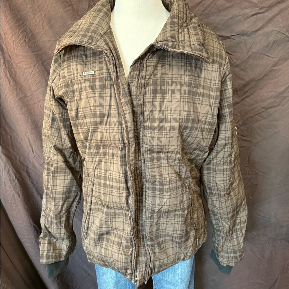 Columbia Tan Plaid Ski Jacket